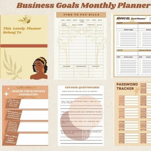 Business Goals Monthly Planner - Picture 2 of 2